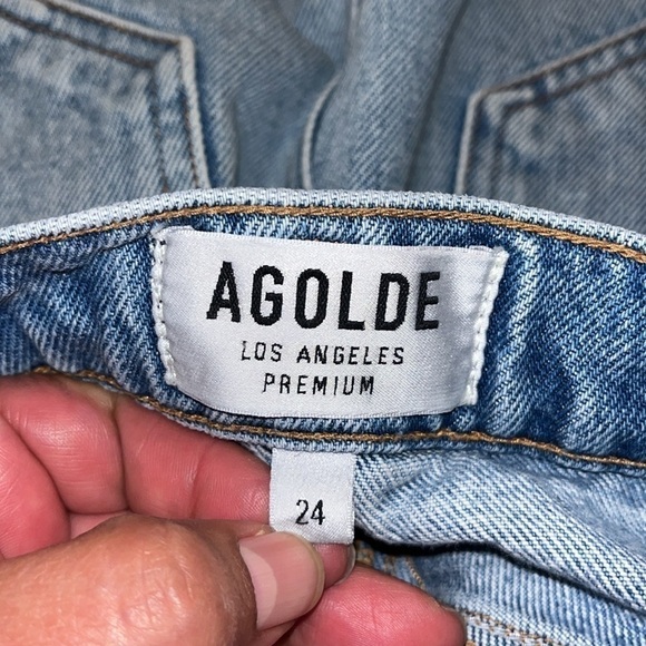 AGOLDE Quinn High Rise Mini Skirt.  Size 24.  100% cotton Premium Denim. - Picture 12 of 12